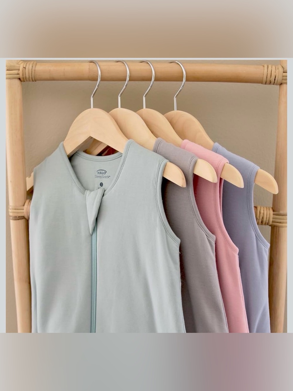 Halo Sleeveless Zip Bamboo Sleep Sack Wearable Blanket 1.5 TOG in Gray - Picture 2 of 6